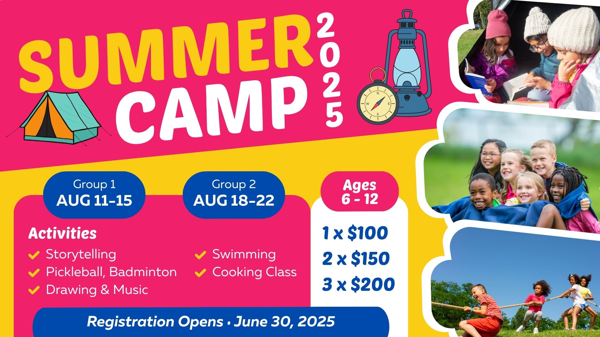 Summer Camp 2025 - 3 Campers, 1 Week